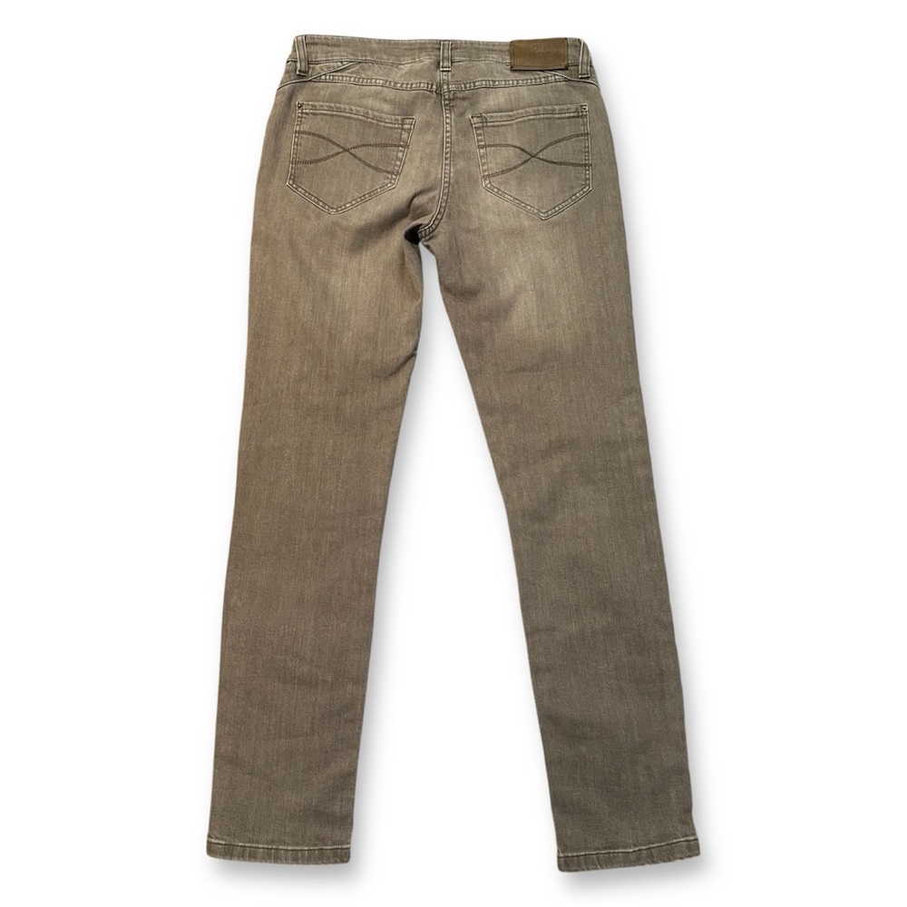 Brunello Cucinelli Mid-Rise Straight Leg Jeans Beige Grey Denim